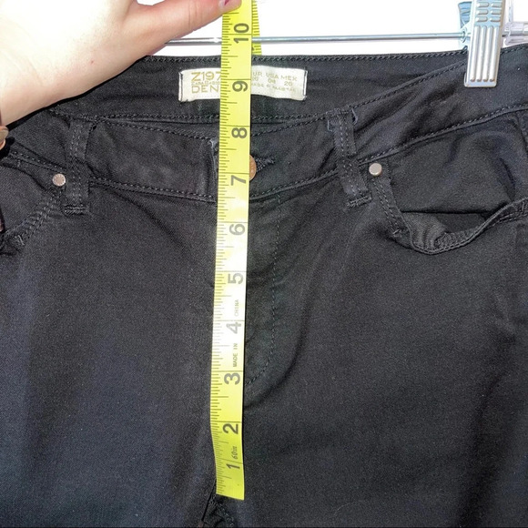 Zara Basic Z1975 Black Low Rise Frayed Ankle Skinny Jeans 4 Women’s - Picture 3 of 9